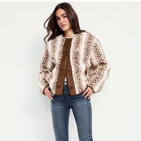 Colorado Sherpa jacket! Cream and chocolate ! This jacket is gorgeous ! L - Picture 3 of 8